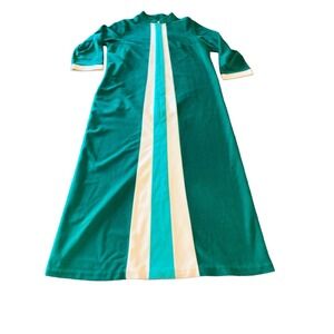 Vtg JC Penny Robe Womens 16 Fleece Long House Coat Gown Pajamas 1/2 Zip USA 1970